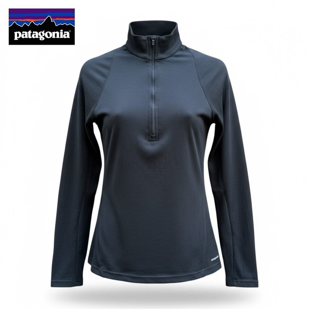 Patagonia Black Capilene2 Light Silkweight Zip-Neck Baselayer L/S Top‎ | Size XS